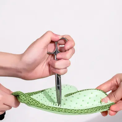 Guantes de silicona masajeador verde