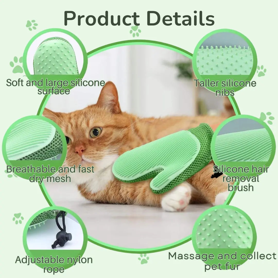 Silicone Massage Glove and Brushes for Hair Removal